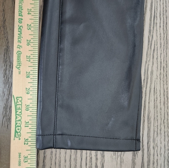 Prettylittlething Leather Pants Womens 10 Black BNWTs Side Slits - Picture 13 of 15